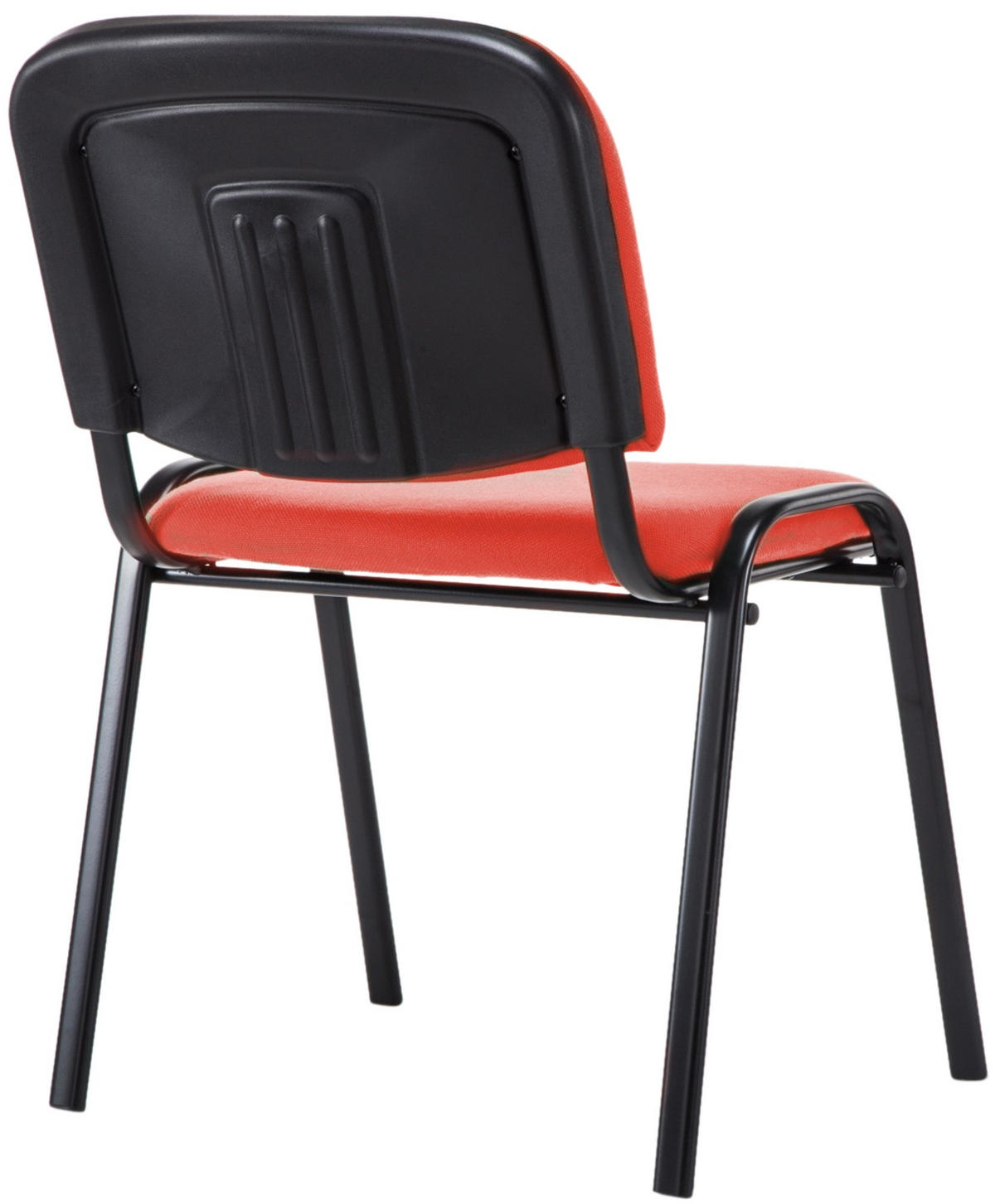 BESUCHERSTUHL Stoff Rot - Rot/Schwarz, Textil/Metall (53/83/53cm) - CLP