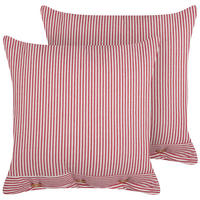 DEKOKISSEN 2er-Set Rot 45/45 cm Aalita - Rot/Weiß, Textil (45/45cm) - Beliani