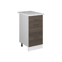 UNTERSCHRANK R-Line Grau 40 cm mit Schubladen - Weiß/Grau, Holzwerkstoff (40/81.6/60cm) - Vicco