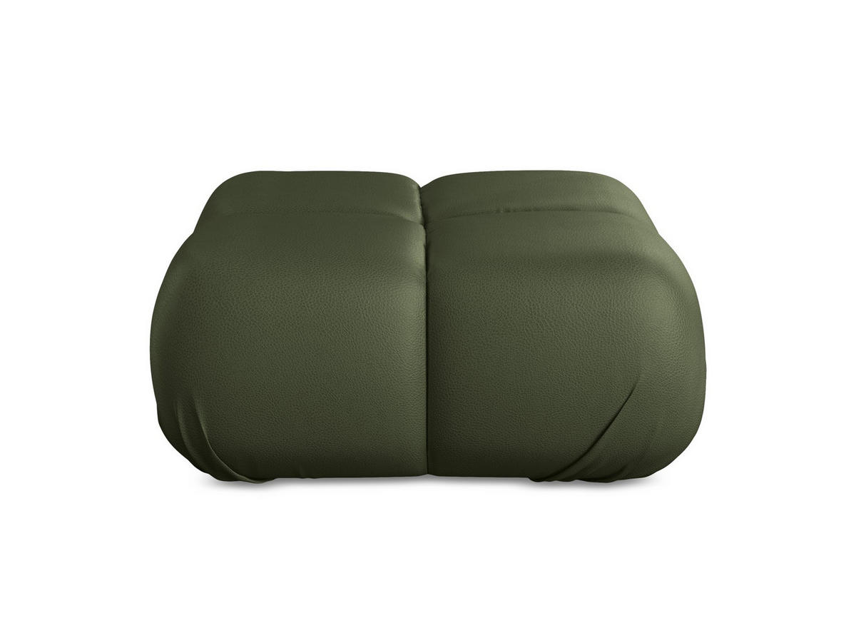 POUF Kunstleder Grün - Schwarz/Grün, Leder/Kunststoff (95/41/95cm) - Makamii