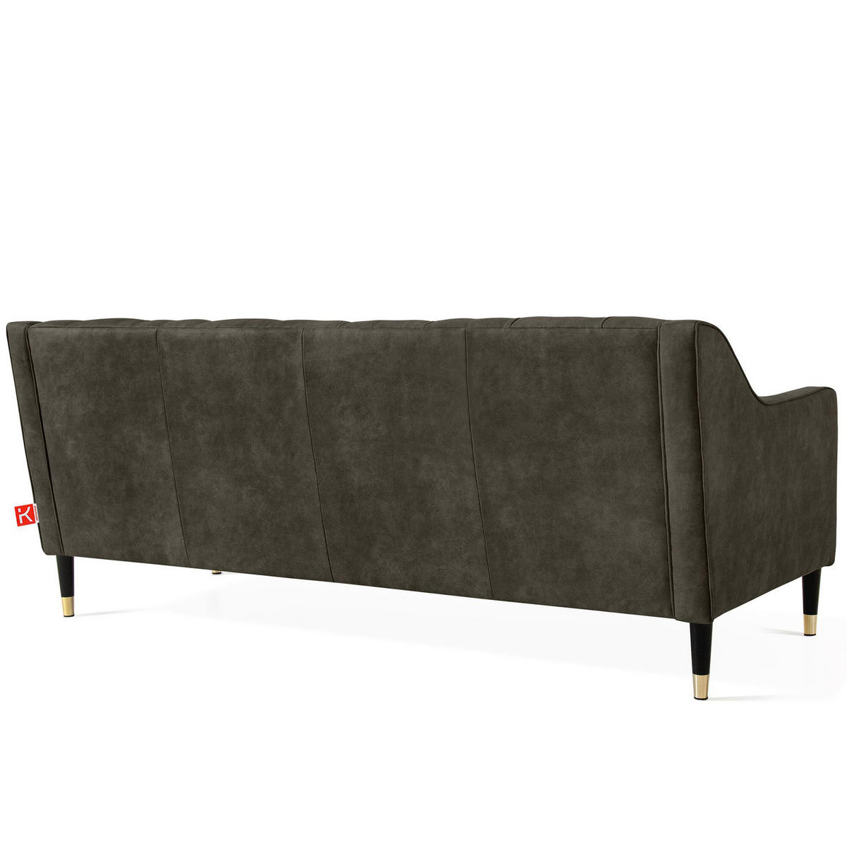 3-SITZER-SOFA NOMUS Velours, gesteppt, Graphit - Wengefarben/Graphitfarben, Holz/Holzwerkstoff (192/78/80cm) - KONSIMO®