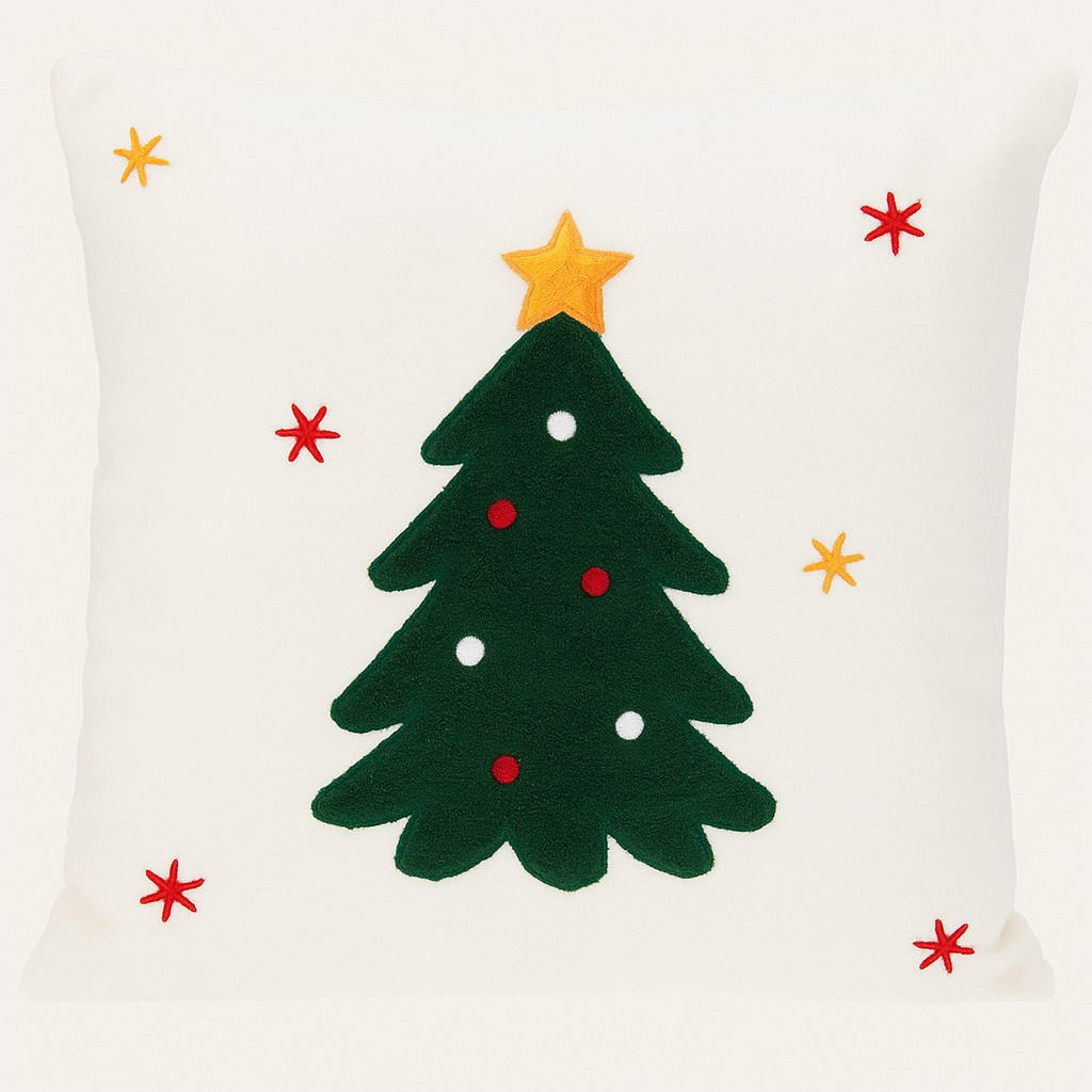 KISSEN Weihnachtsmotiv 44/44 cm weiß - Weiß, Textil (44cm) - Home Styling Collection