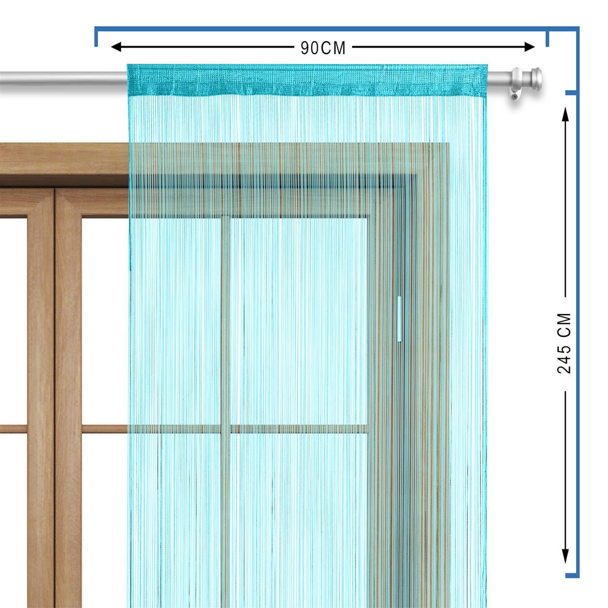FADENVORHANG türkis 245/90 cm Stangendurchzug kürzbar - Türkis, Textil (90/245/1cm) - wometo