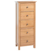 HOHE Kommode Mit Schubladen 45/32/110 Cm Massivholz Eiche - Braun, Holz (32/110/45cm) - vidaXL