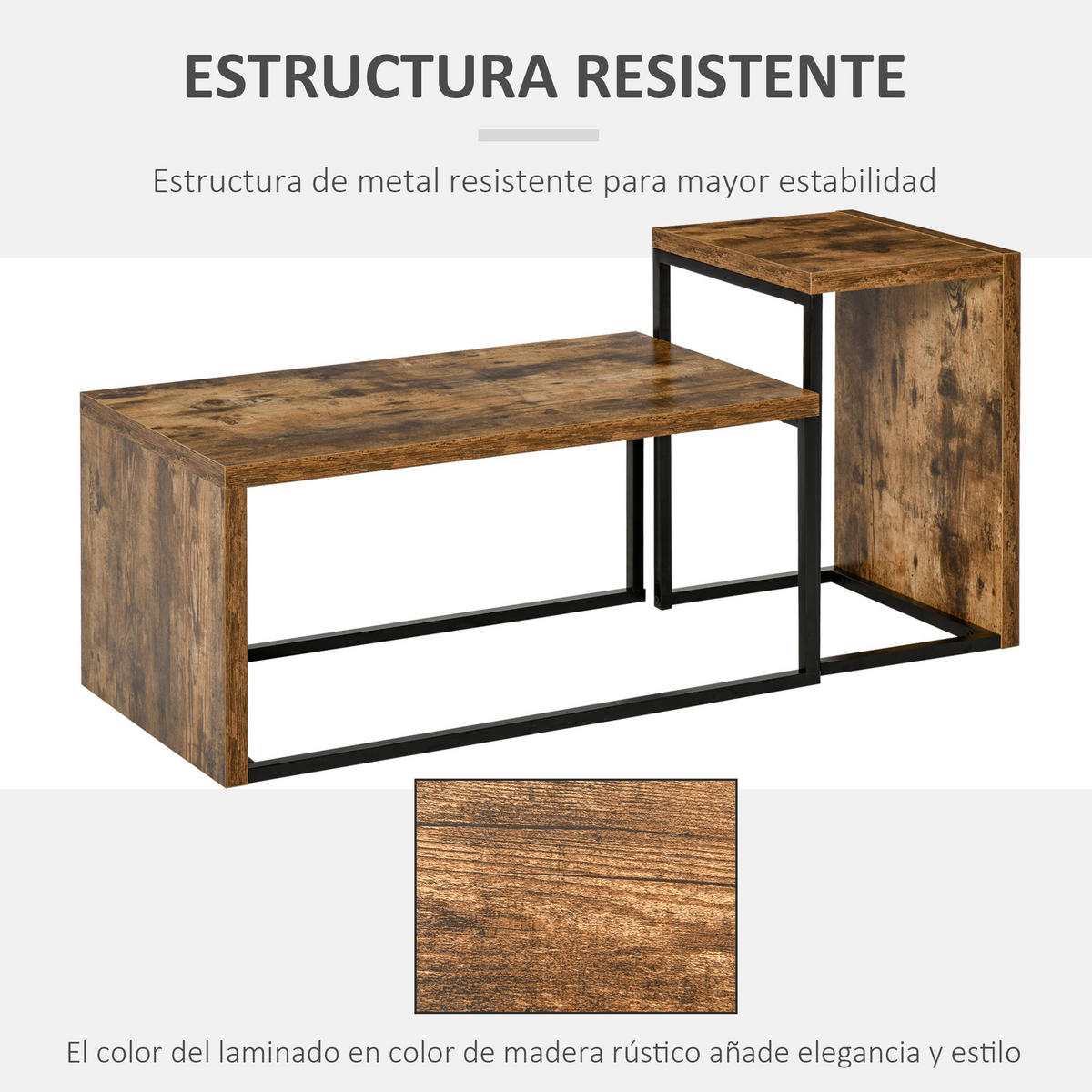 COUCHTISCH Braun 1 Stück - Braun, Metall (90/48/42cm) - GiPP