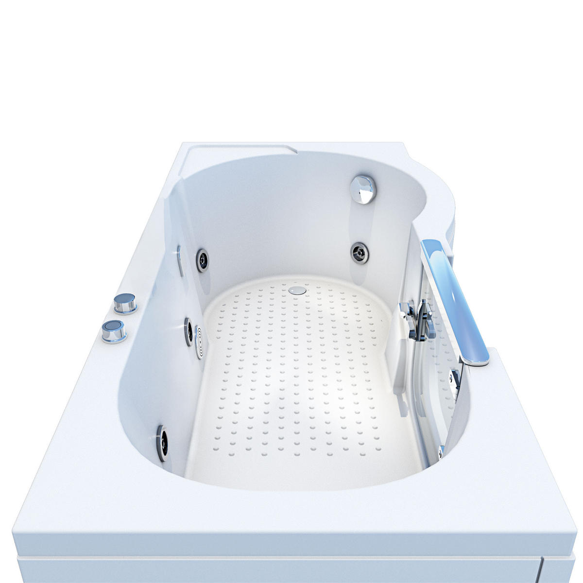 SITZWANNE Whirlpool Badewanne mit Tür S12-WP-L 170x85cm - Weiß, Glas/Kunststoff (85/60/170cm) - AcquaVapore by Sandra Jentho