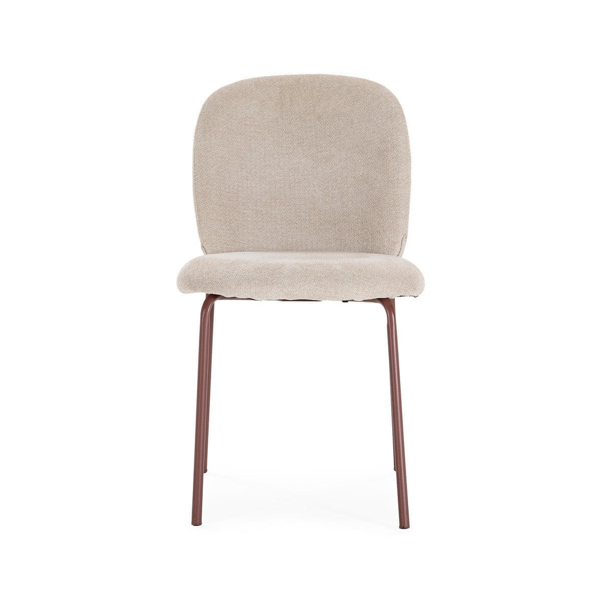 STÜHLE 4er-Set mit Stoffbezug und Metallbeinen 60/85/51 cm - Terracotta, Textil (60/85/52.5cm) - Calicosy