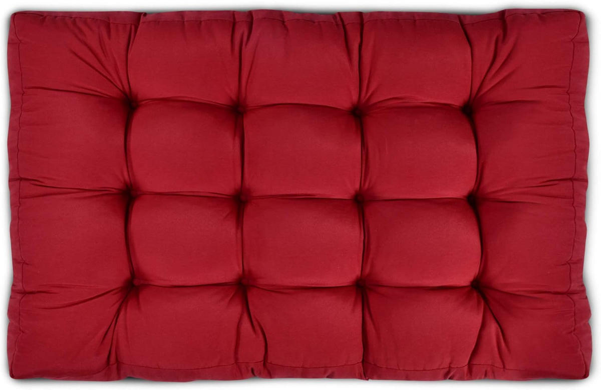 PALETTENKISSEN ECO Style Sitz 120x80x15cm Rot + Rücken (2tlg) - Rot, Textil (80/15/120cm) - Beautissu 
