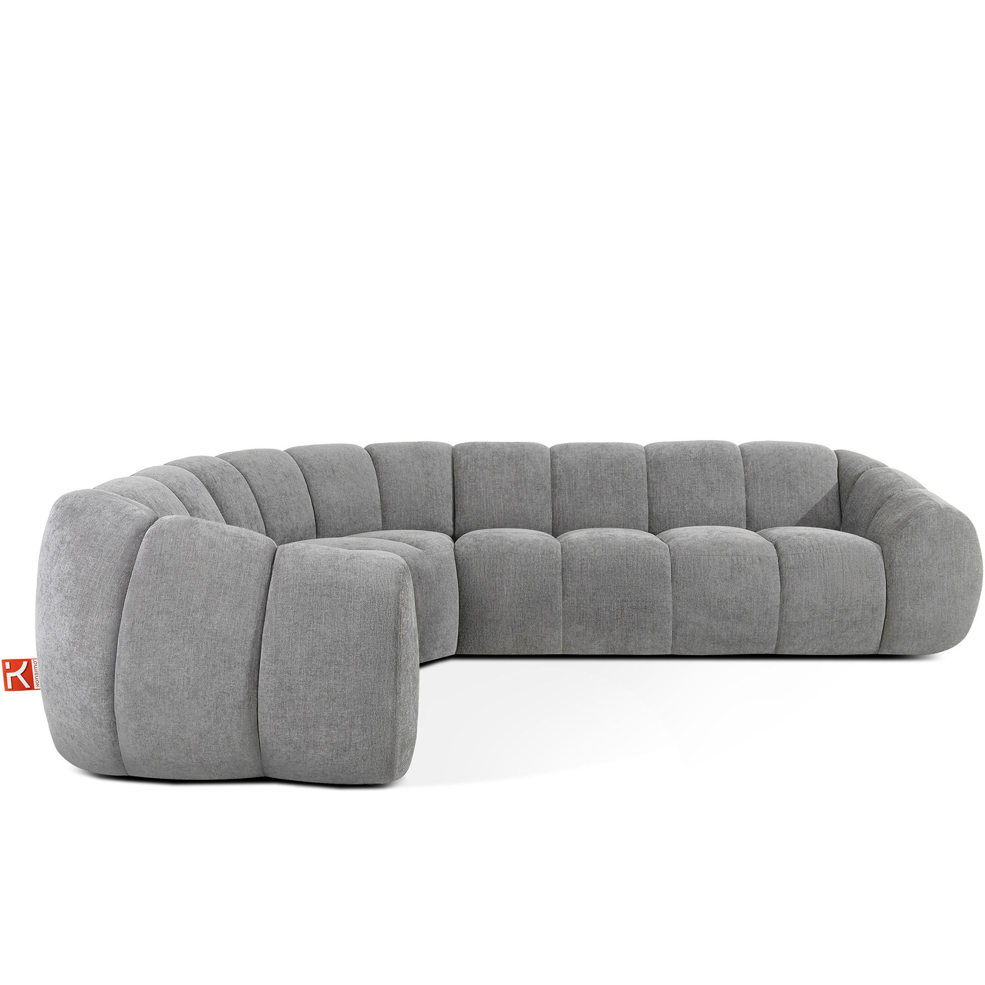 ECKSOFA LINKS FLAVA, hell Aschgrau - Hellgrau, Holz/Holzwerkstoff (310/230cm) - KONSIMO®