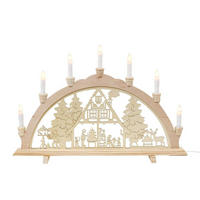 SCHWIBBOGEN Waldhaus 7-flammig - Multicolor, Holz (0.1/1/0.1cm) - Dekoteam24