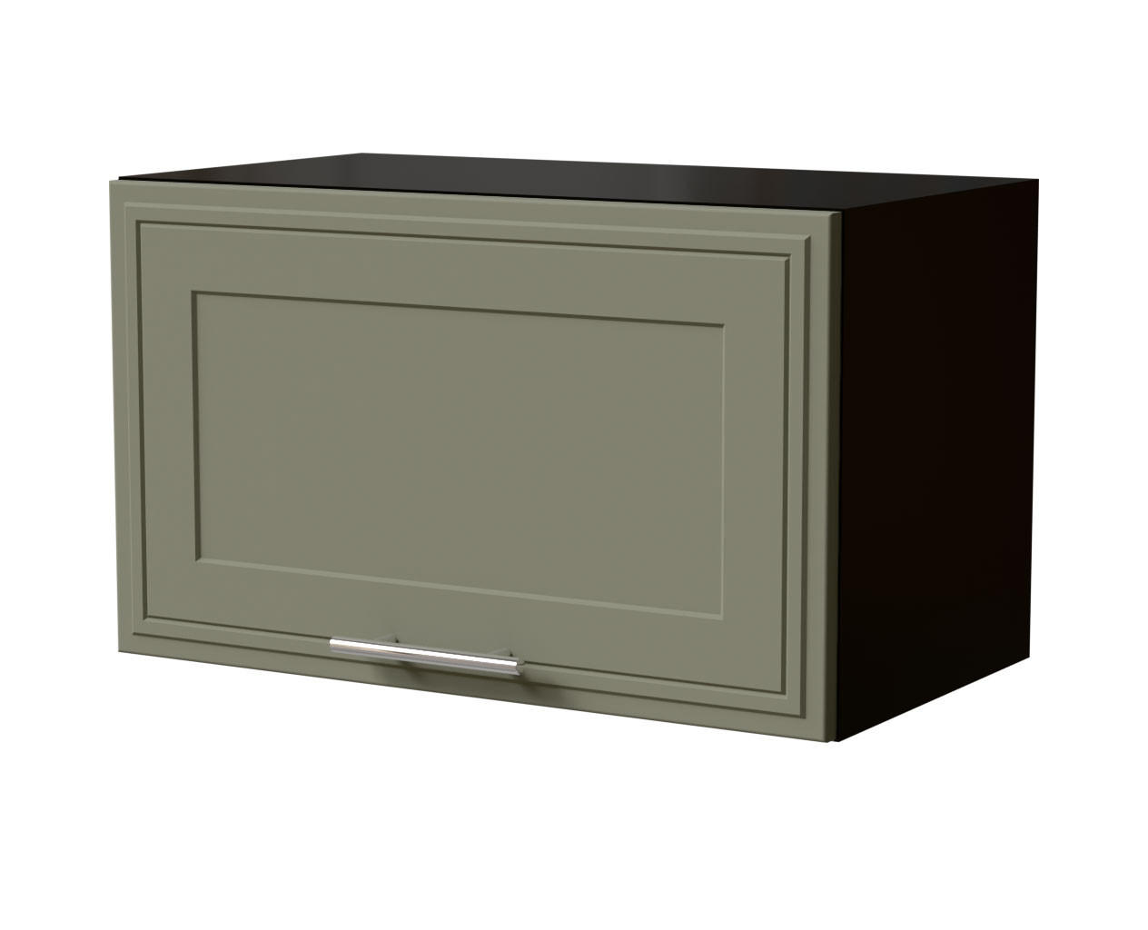 KLAPPHÄNGESCHRANK Salo W4B/60 Schwarz / Reed Green Matt 60 / 32,5 / 36cm - Blum Aventos Klappenbeschlag - Schwarz/Grün, Holz/Holzwerkstoff (60/36/32.5cm) - Feldmann-Wohnen