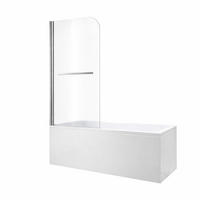 DUSCHKABINE 100x140cm Badewannenaufsatz - Silberfarben, Glas (1/100/140cm) -  Glaswerk Westfalen