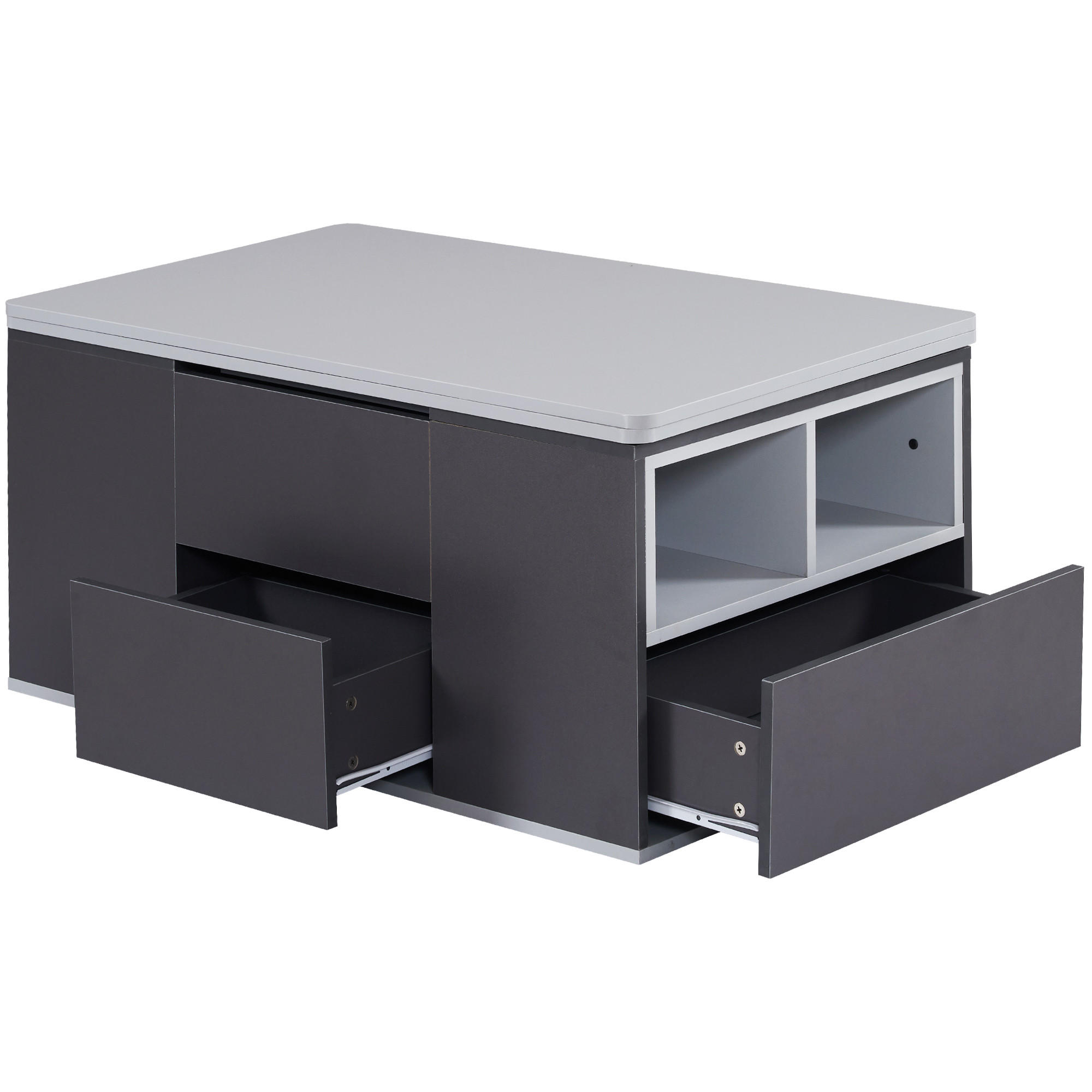 COUCHTISCH Schwarz und Grau 100/51/47 cm - Schwarz, Holzwerkstoff/Metall (100/51/47cm) - Urban Meuble