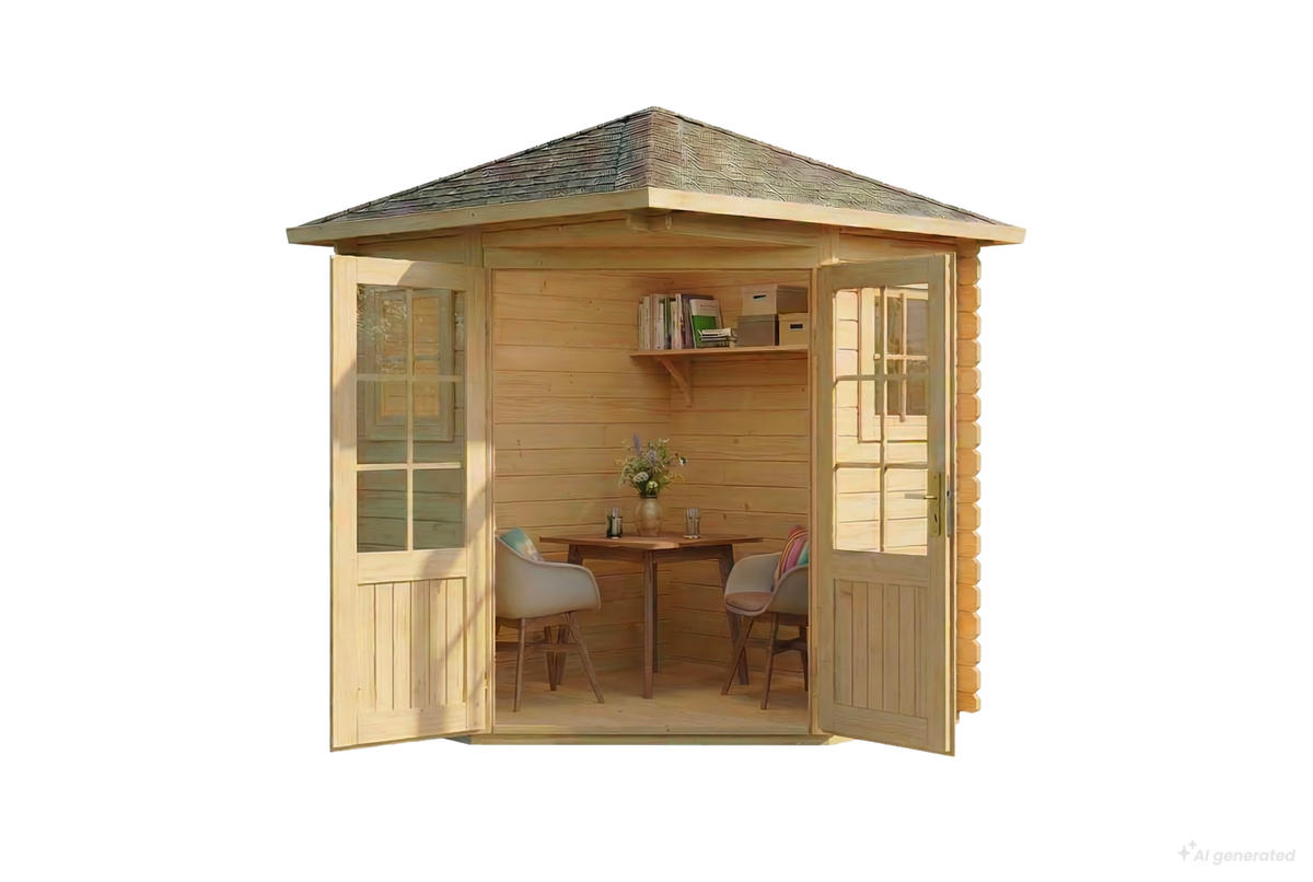 GERÄTEHAUS Holz Sunny Compact - Naturfarben, Holz (220/248/220cm) - Alpholz