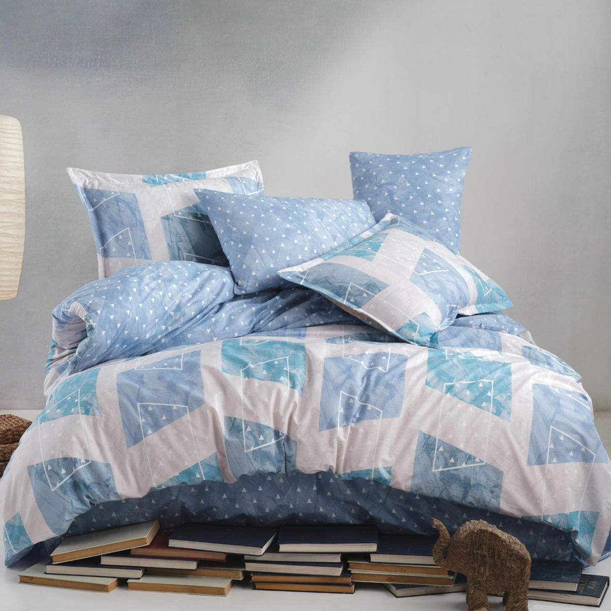 BETTWÄSCHE 6-teilig 220/240 cm SEDEF - Blau, Textil (220/240cm) - ROLFNERS