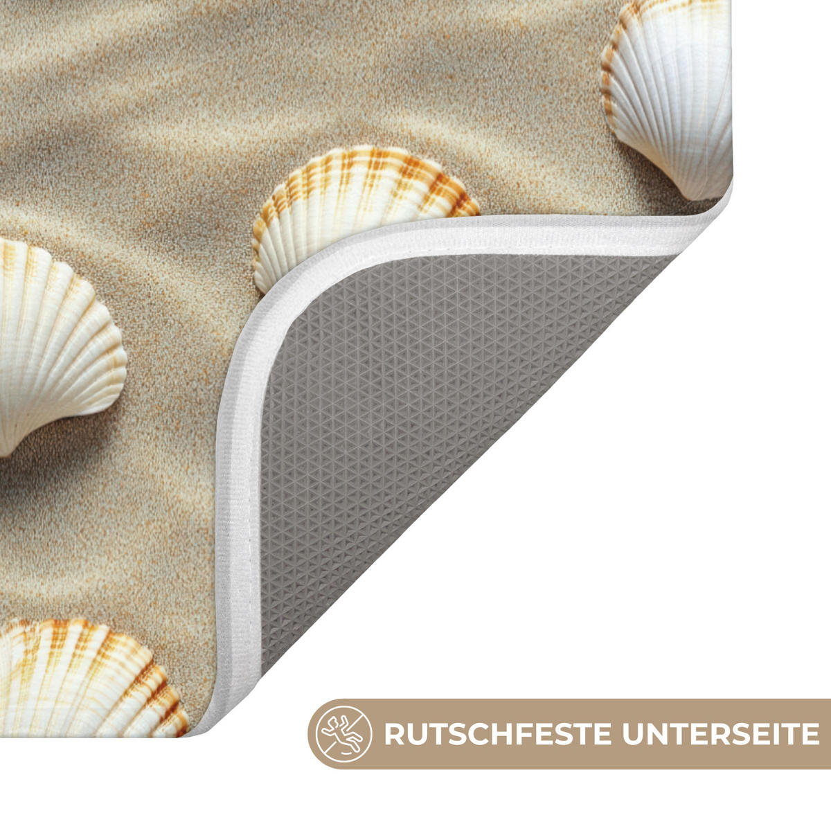 WC PŘEDLOŽKA Mušle - Písek - Námořní 50x80 cm - písková barva, textil/plast (50/1cm) - OnlyWow