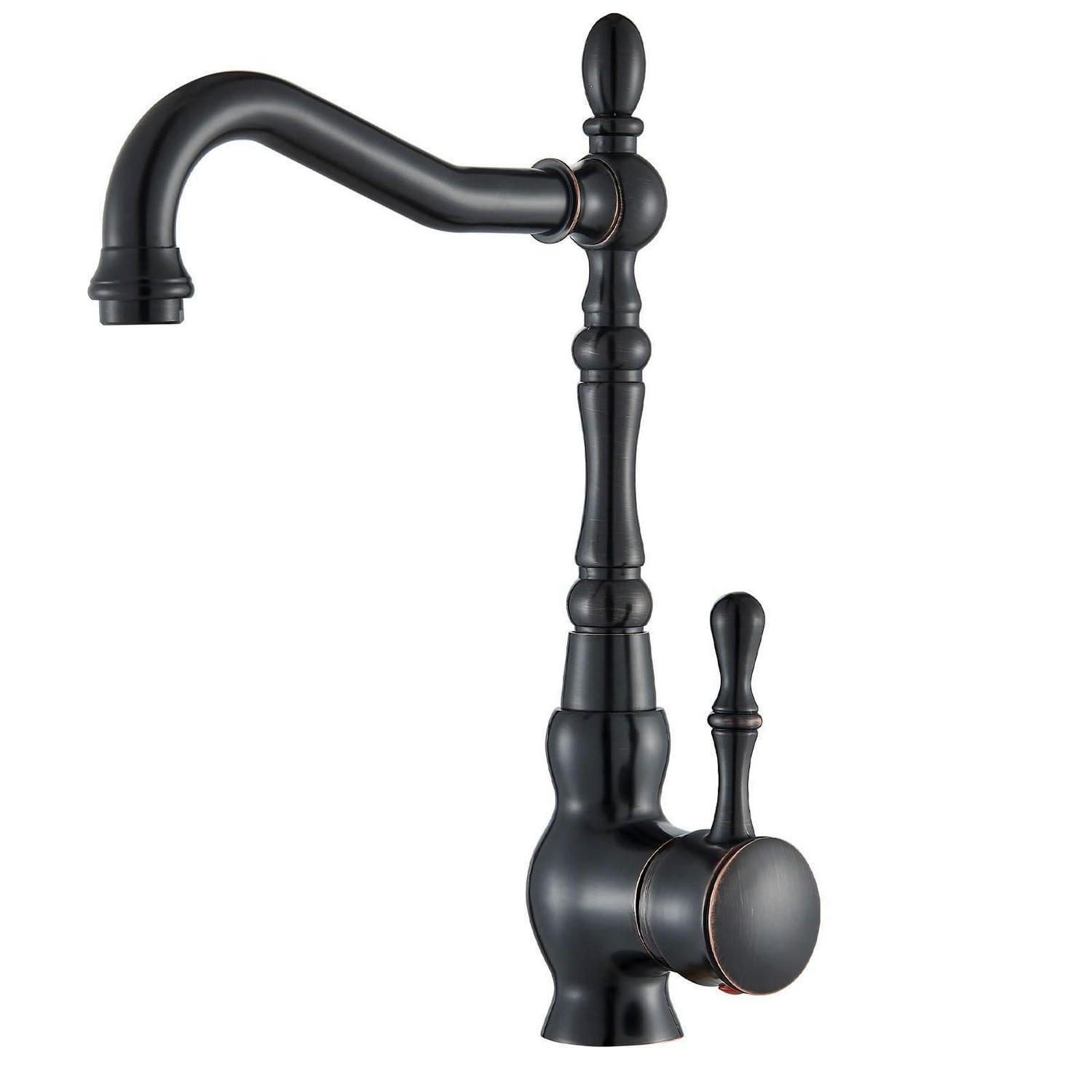 WASCHTISCHARMATUR Einhebelmischer Schwarz Antik 360° schwenkbar - Schwarz, Metall (4/31/17cm)