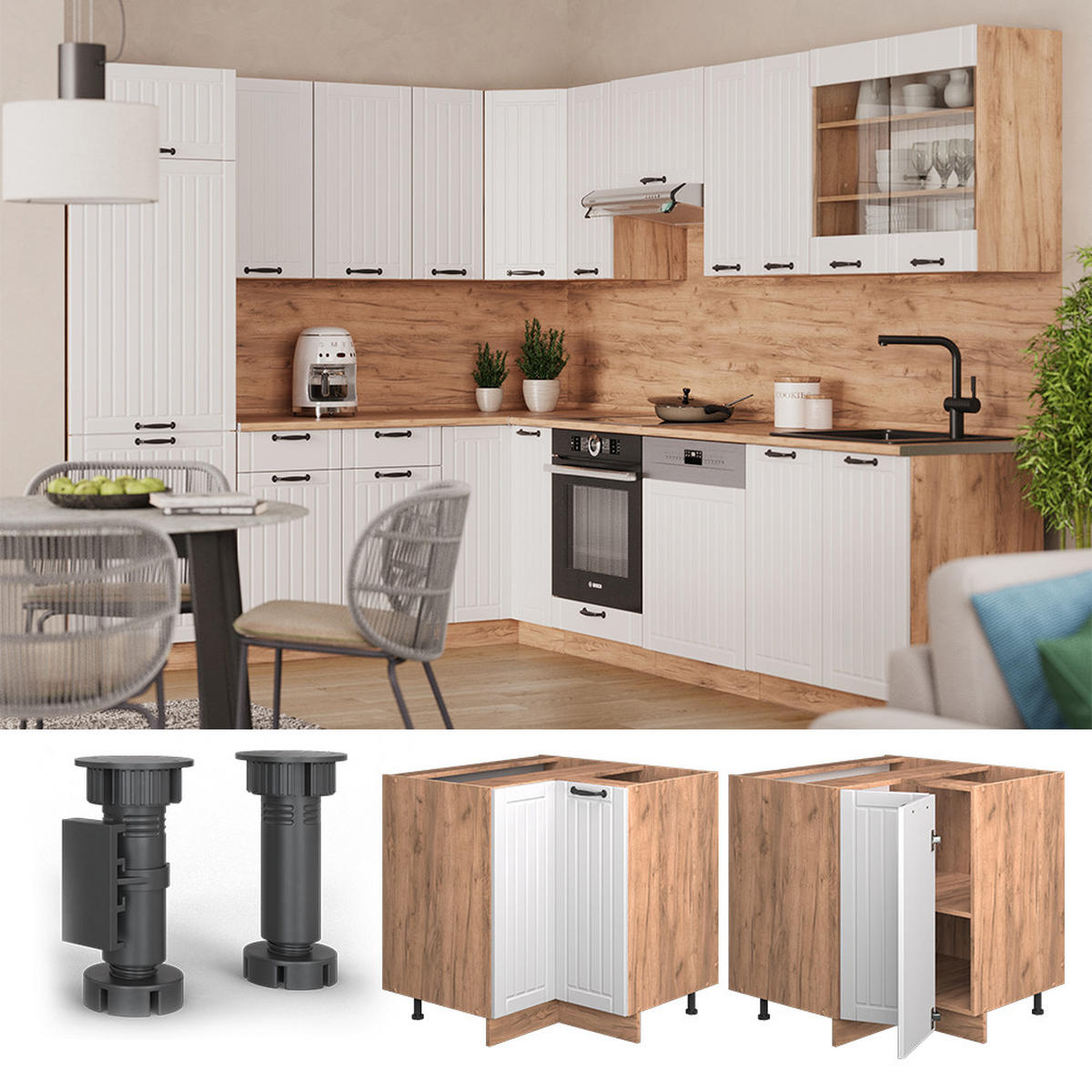 ROHOVÁ SKŘÍŇKA Fame-Line Bílý venkovský dům - bílá/medově dubová, kompozitní dřevo (80.5/82/60cm) - Vicco