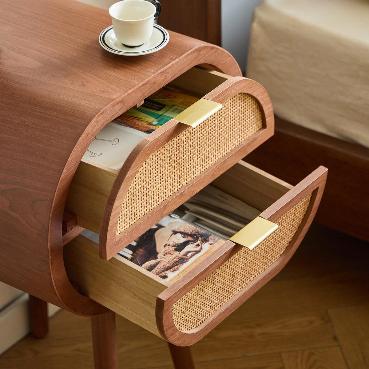 NACHTTISCH Rechteckig Braun 40 x 36 x 64 cm - Braun, Holz (45.5/64/34cm) - Nordlys