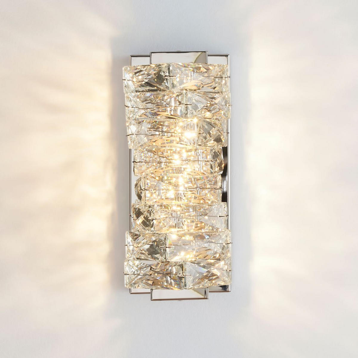 WANDLEUCHTE Elina, Silber/Chrom, 26cm - Chromfarben, Glas (10.1/26/15cm) - KOSILUM