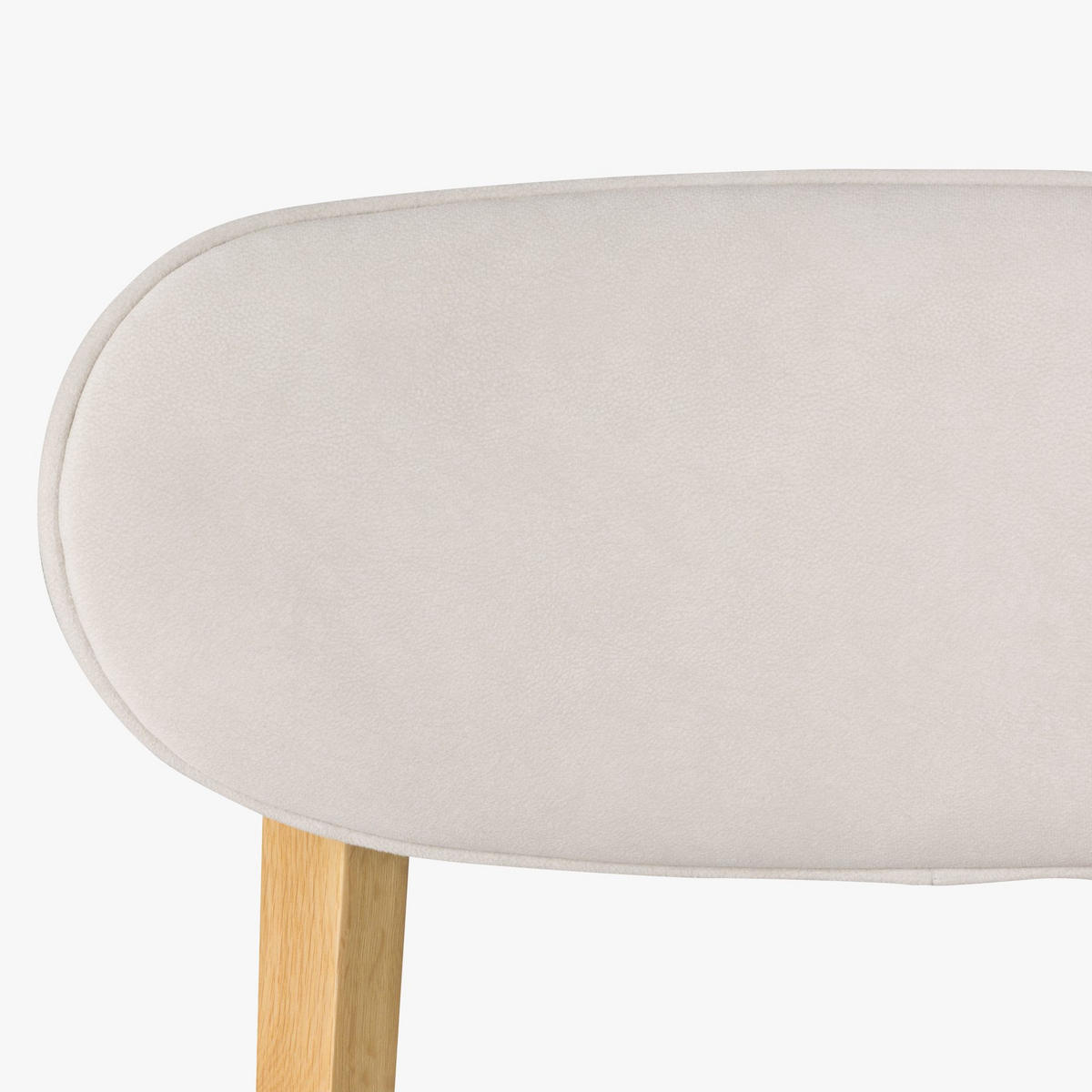 ESSZIMMERSTUHL Theo 2er Set, Natur Eiche + beiger Stoff - Creme, Holz (48.5/79/53.2cm) - WOODEK