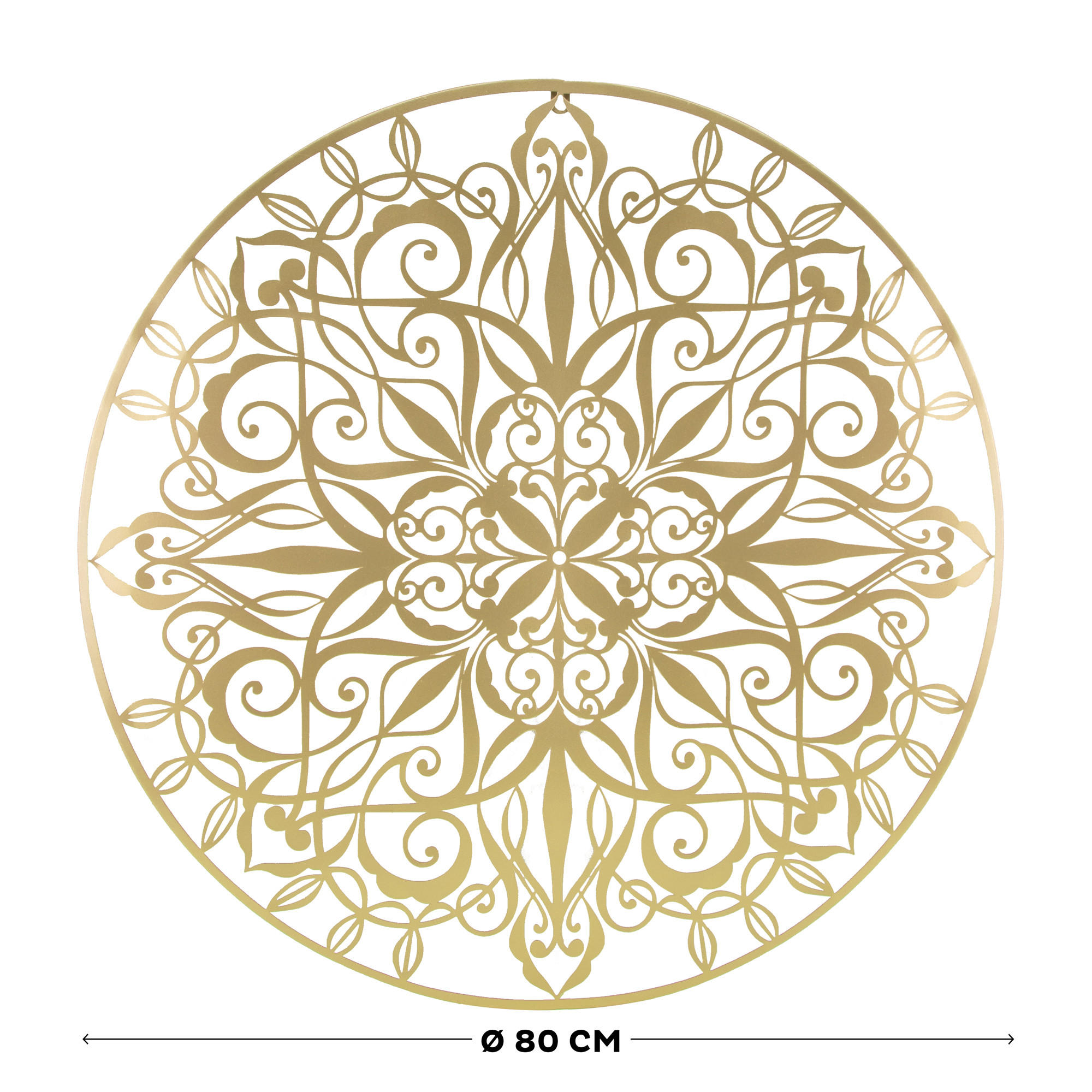 METALLKUNST - Luxus Mandala Gold - Goldfarben, Metall (80/80/80cm) - Art for the Home
