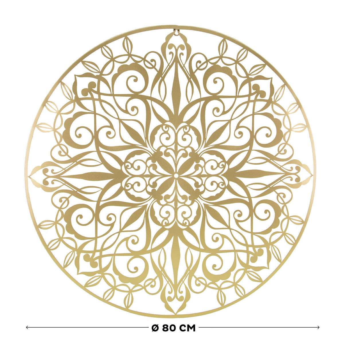 METALLKUNST - Luxus Mandala Gold - Goldfarben, Metall (80/80/80cm) - Art for the Home