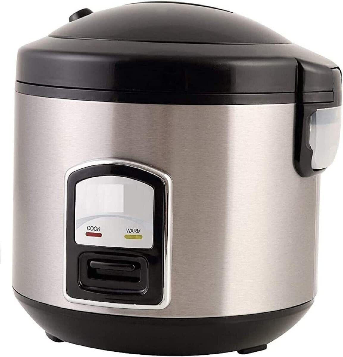 REISKOCHER 3in1 1,2 L 400 W Edelstahl Schwarz Dampfgarer Warmhaltefunktion - Silberfarben/Schwarz, Kunststoff/Metall (23/22.5/22cm) - Mia