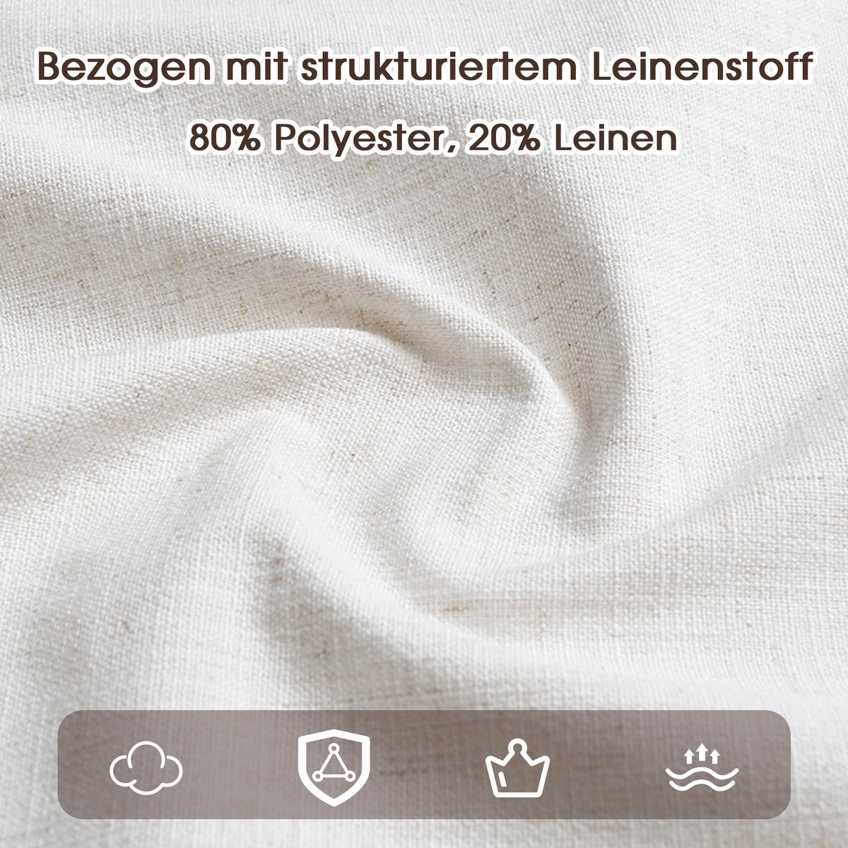 ESSZIMMERSTÜHLE 2er-Set Massivholz Leinen Walnuss - Walnussfarben, Naturmaterialien (57.5/78.5/60.5cm) - FLIEKS