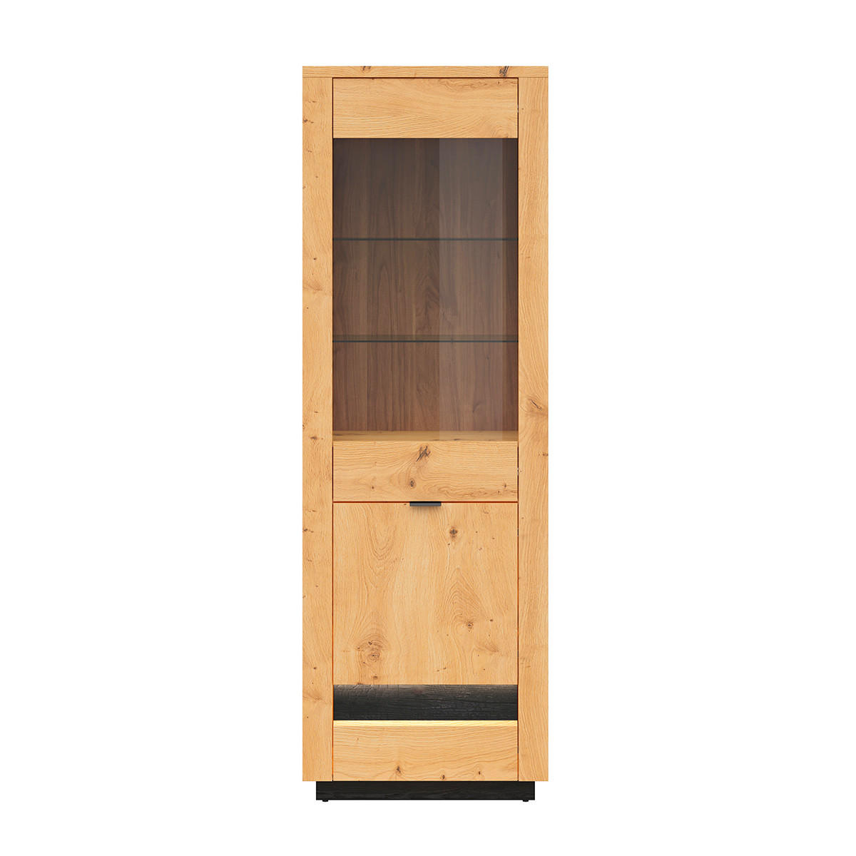 VITRINA Glenn Drvo i crno - crna, drvni materijal (66/199/42cm) - Petits-meubles