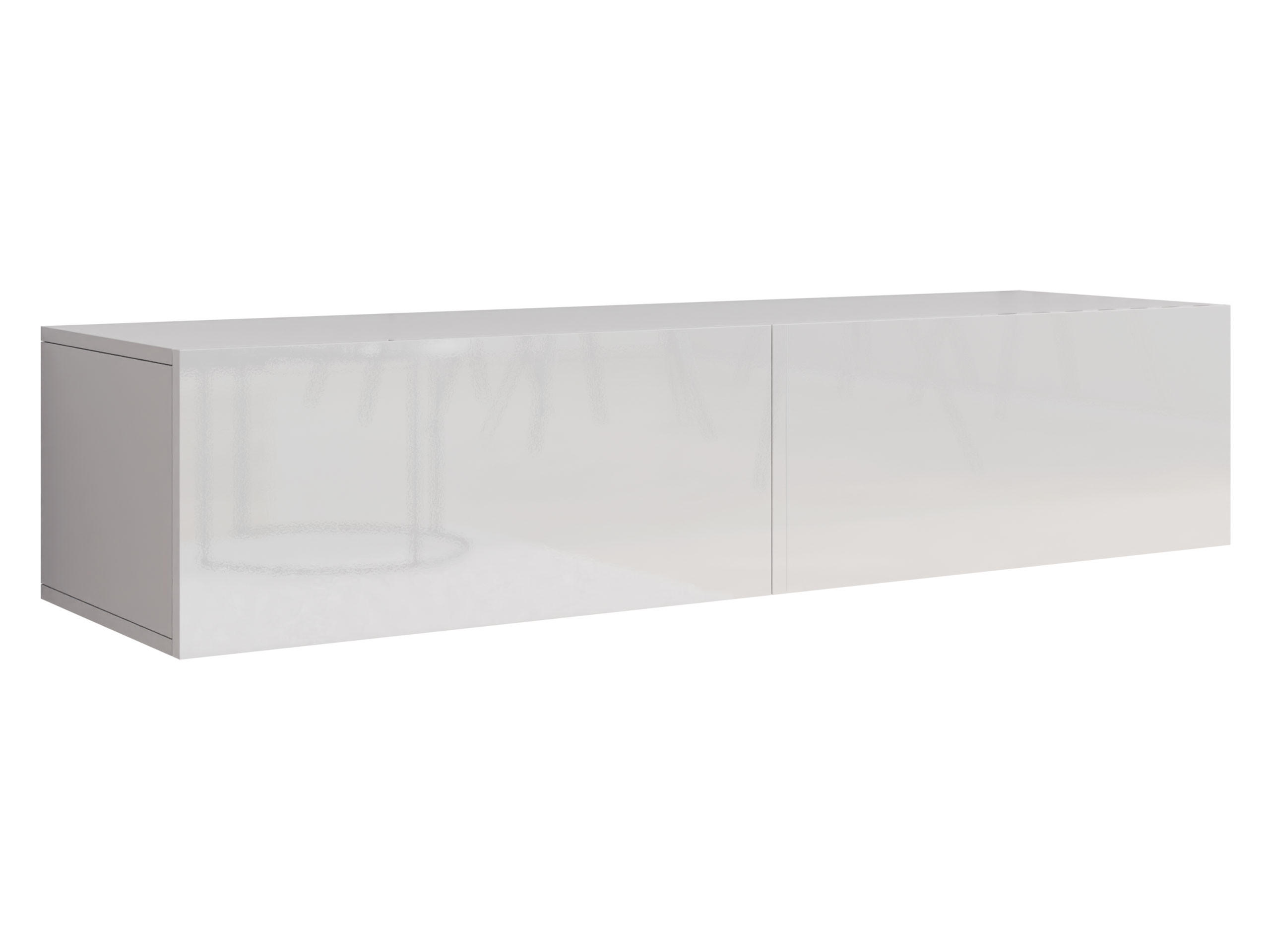 Mirjan24 Tv-Lowboard Weiß, Weiß Hochglanz 140x30x40 cm