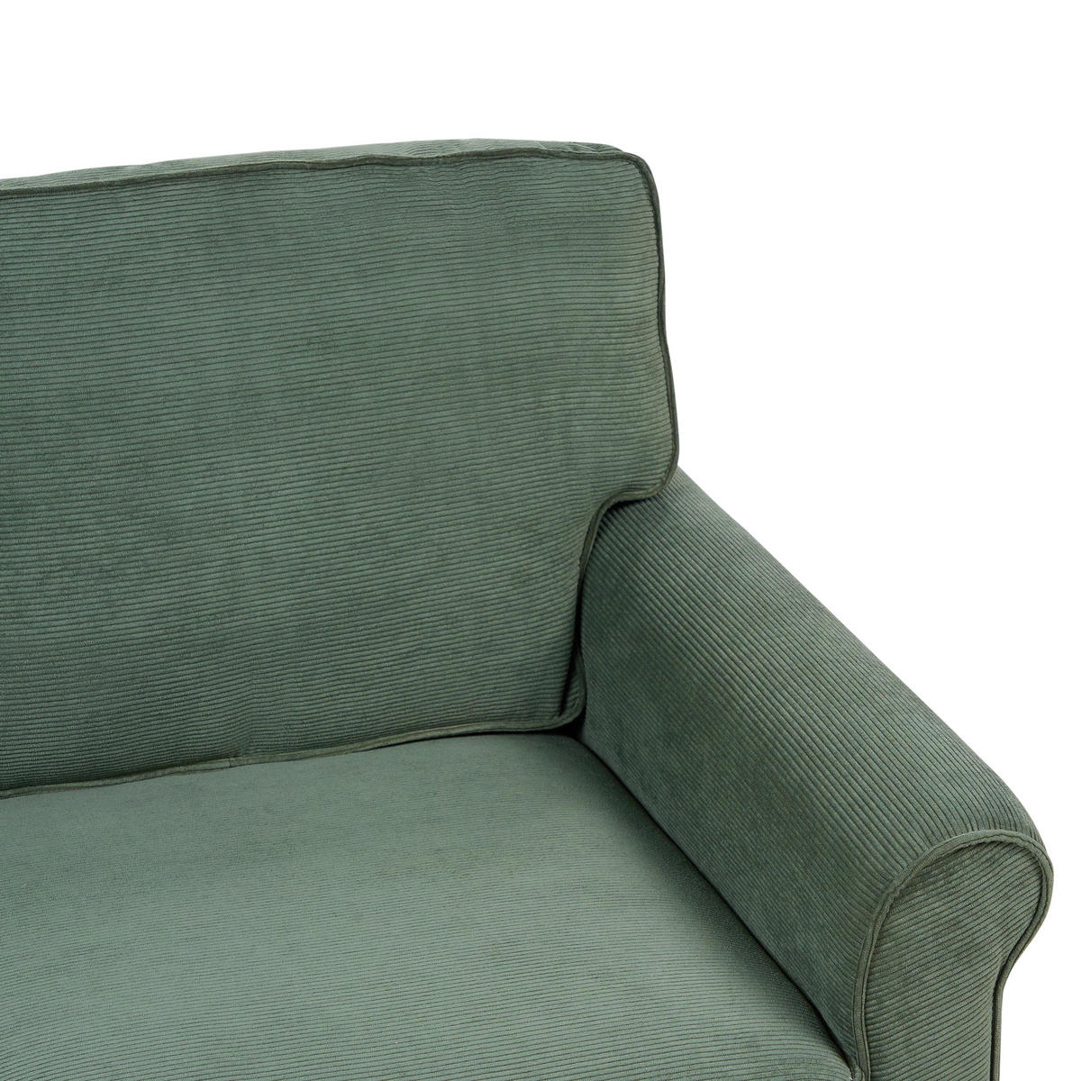 2-SITZER-SOFA Cord dunkelgrün Ronneby - Hellbraun/Grün, Textil (140/88/78cm) - Beliani