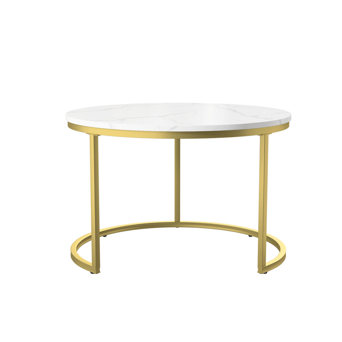 BEISTELLTISCH satz weiß marmoroptik goldbeine wohnzimmer - Multicolor, Metall (70/70/45.5cm) - SHOPENTRA