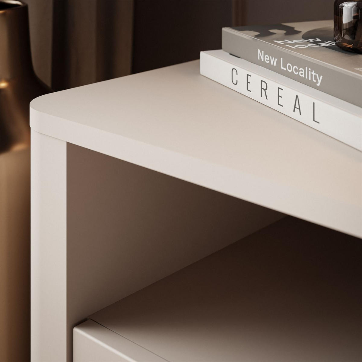 NACHTTISCH ELYSIA KASCHMIR mit Schublade - Kaschmir, Holzwerkstoff (65/55/39cm) - Lookway