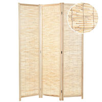RAUMTEILER Playa 3-tlg. Schilfrohr Holz natur - Naturfarben, Holz (120/170/3cm) - DESIGN DELIGHTS