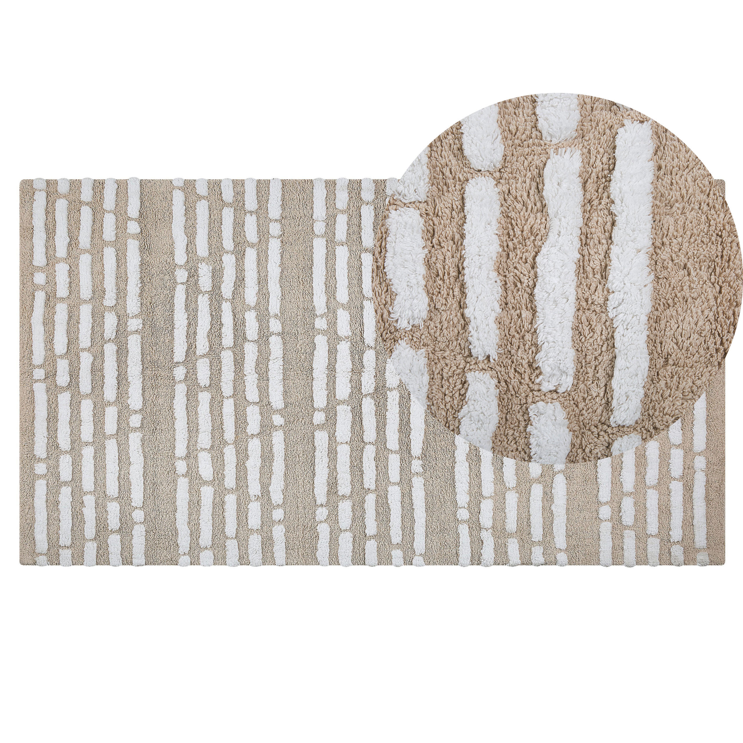 KURZFLOR-TEPPICH Ahirli 180/120 cm - Beige, Textil (120/180cm) - Beliani