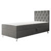 BOXBETT Chester 1, Seite: Rechts - Silberfarben/Grau, Holz/Textil (90/200cm) - MIRJAN24