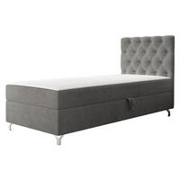 BOXBETT Chester 1, Seite: Rechts - Silberfarben/Grau, Holz/Textil (90/200cm) - MIRJAN24