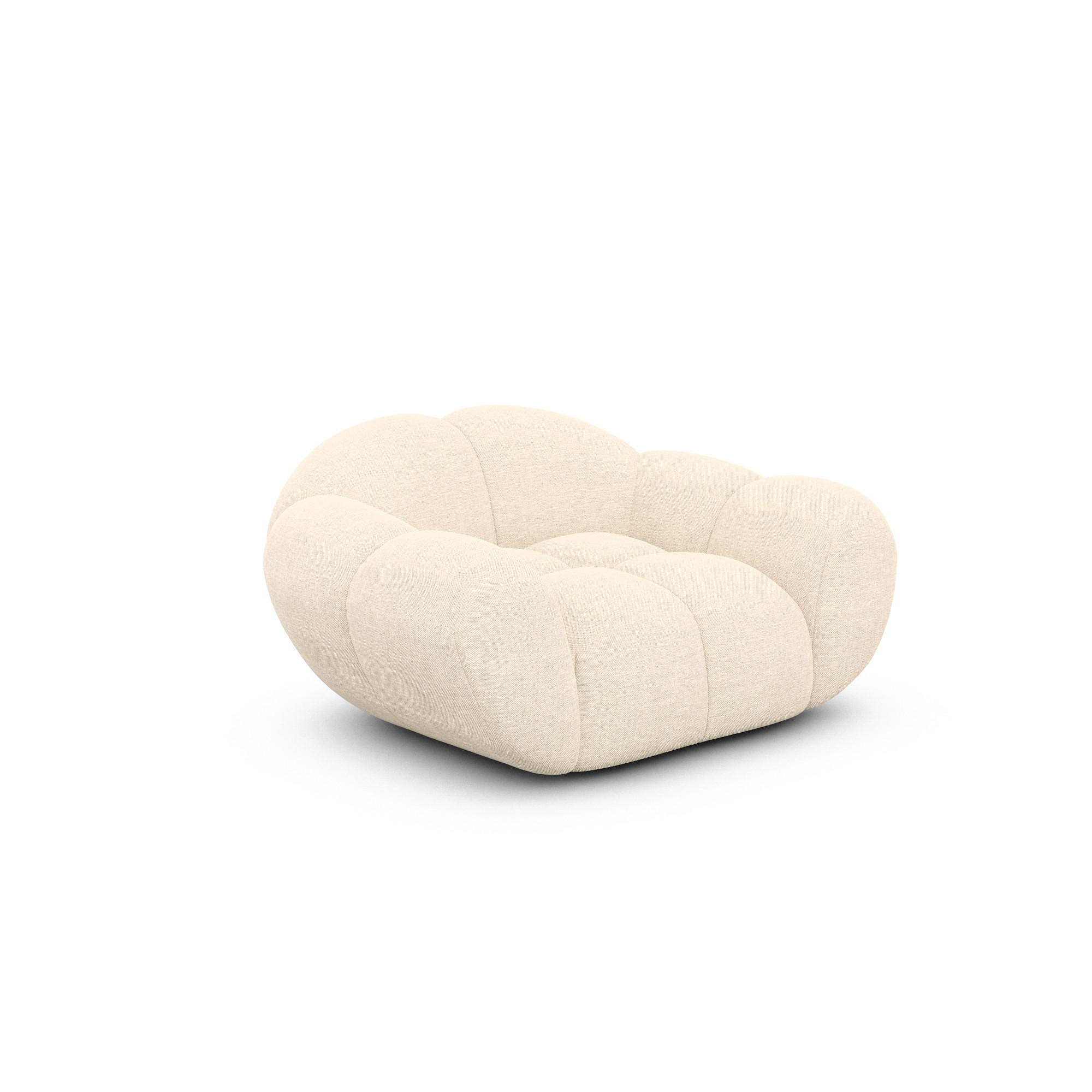 SESSEL Strukturstoff Creme - Creme, Textil (135/70/93cm) - VAROYAL