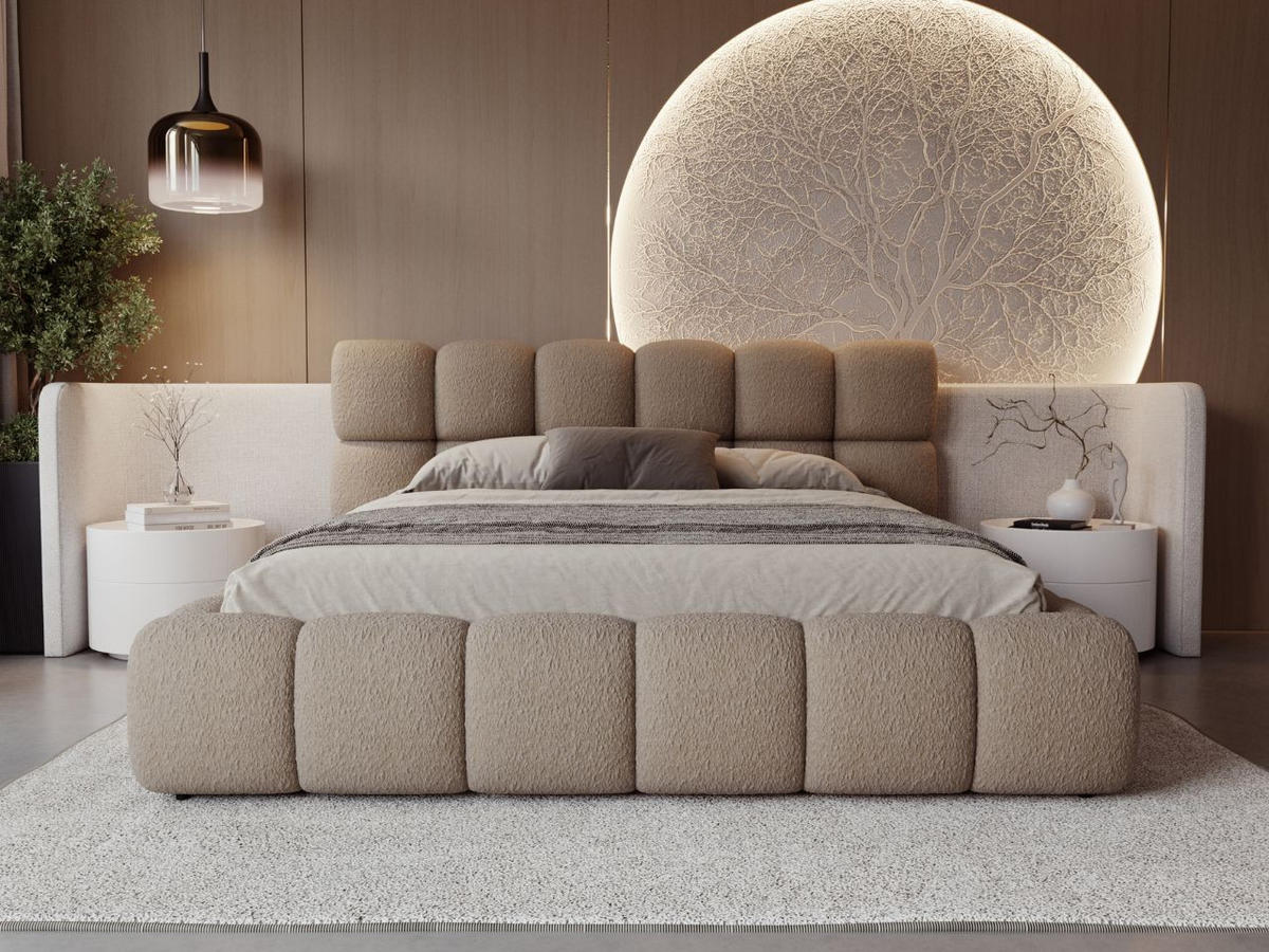 POLSTERBETT Modo 160x200 Bouclé-Stoff Braun - Braun, Textil (160/200cm) - Graingold