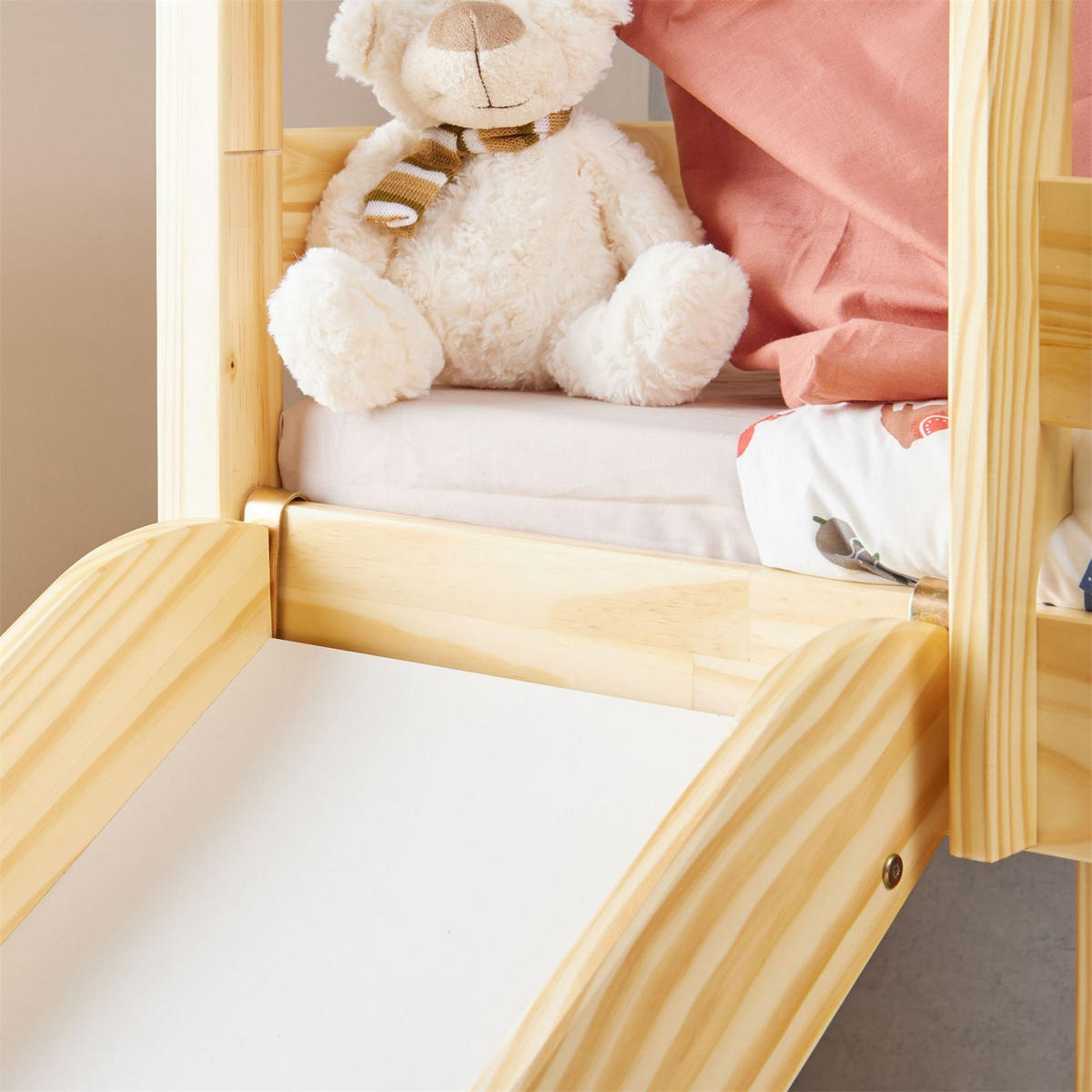 HOCHBETT MIT RUTSCHE BENNY 90X200 CM - Naturfarben, Holz (97/113/207cm) - IDIMEX
