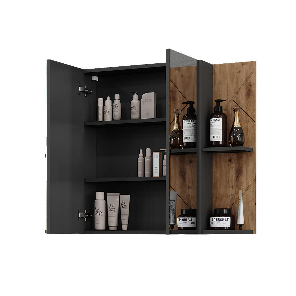 KOUPELNOVÁ ZRCADLOVÁ SKŘÍŇKA Irma Antracit/Artisan - antracitová/dub artisan, kompozitní dřevo (100/75/17.2cm) - Vicco