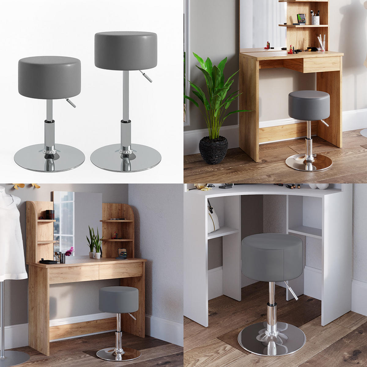 STOLIČKA Design Šedá - šedá, kov (33.5/67/33.5cm) - Vicco