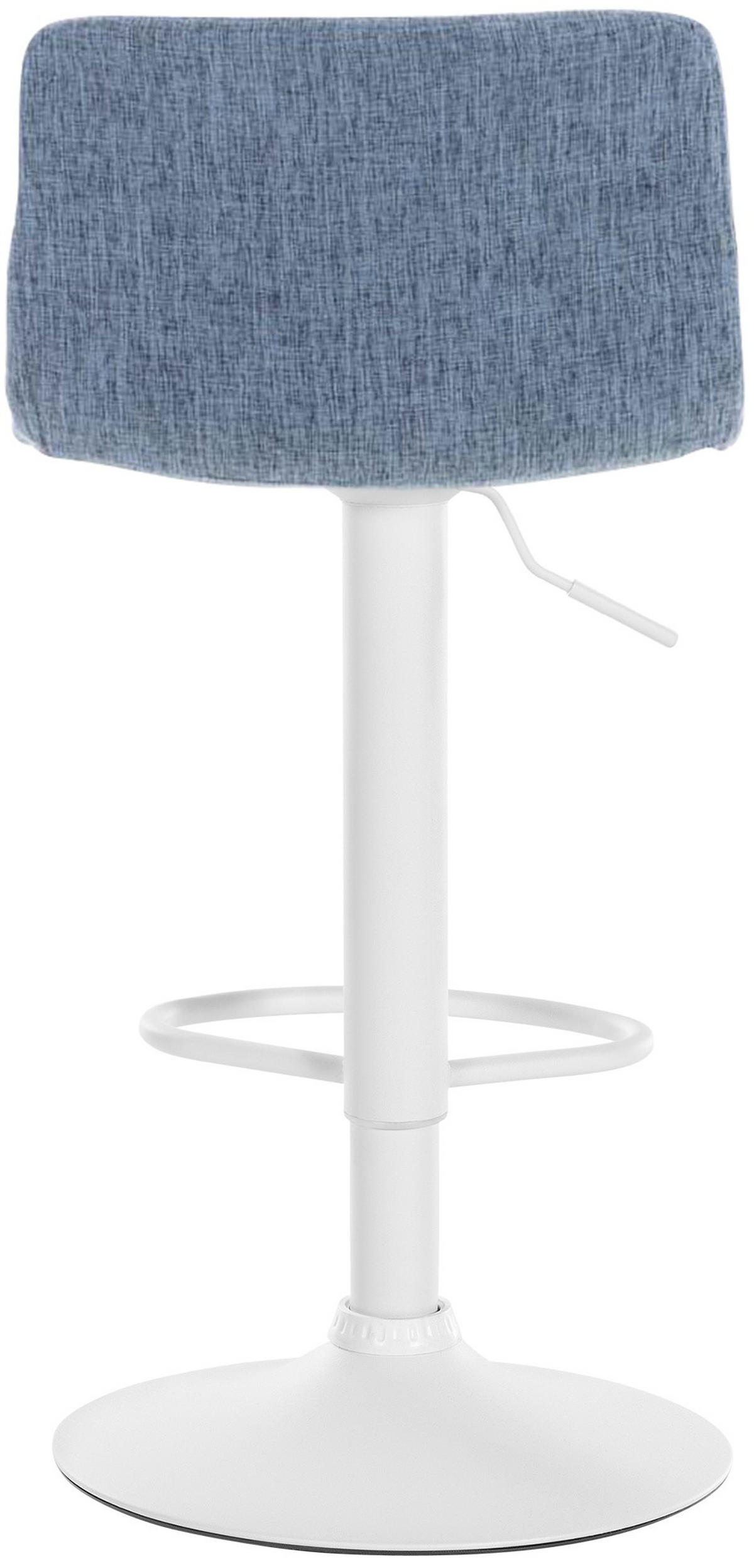 BARHOCKER Pesan Stoff Blau Weiß - Blau, Textil/Metall (39/84/36cm) - DELUKE