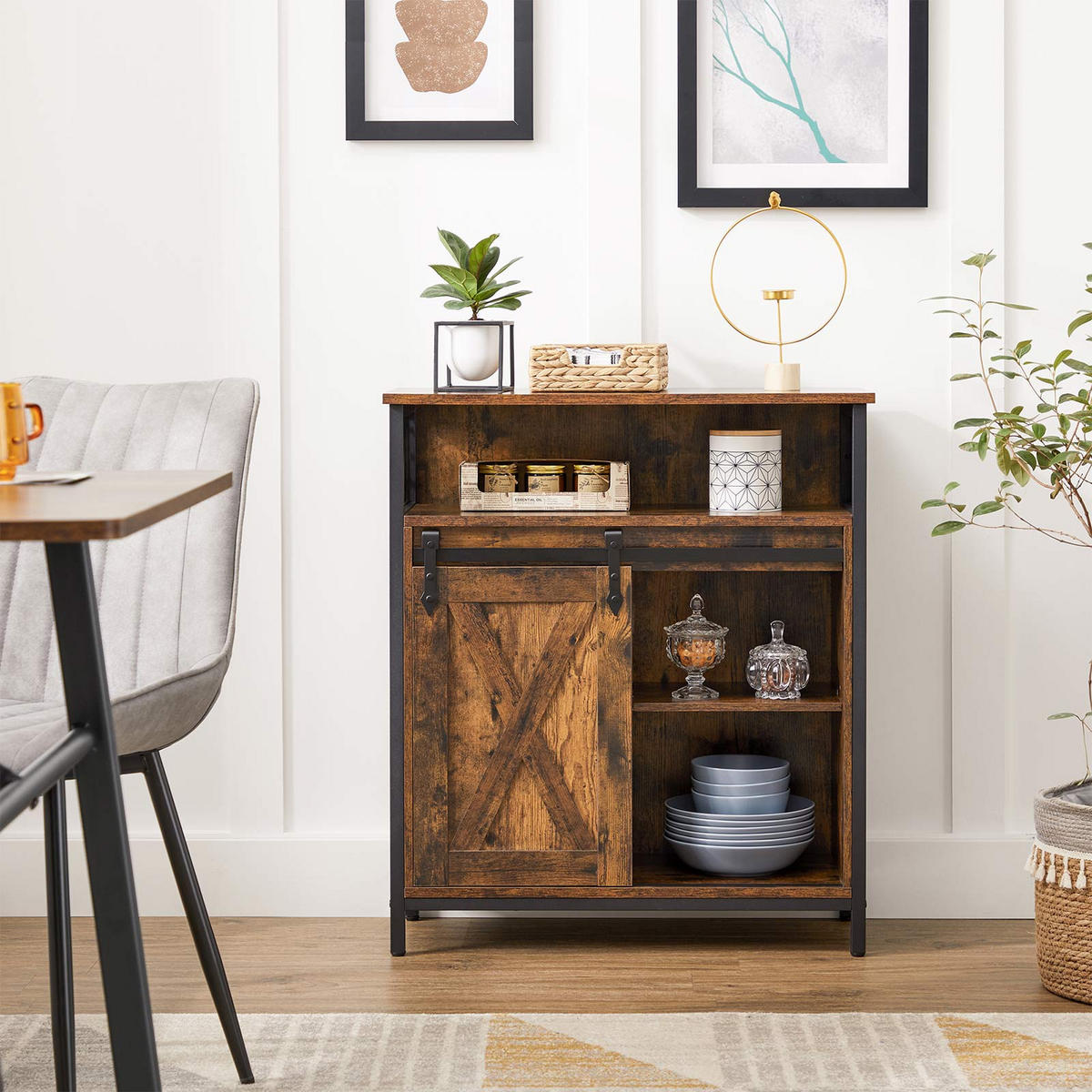 KÜCHENSCHRANK AUFBEWAHRUNGSSCHRANK - Braun, Holzwerkstoff (30/80/70cm) - Hansiro