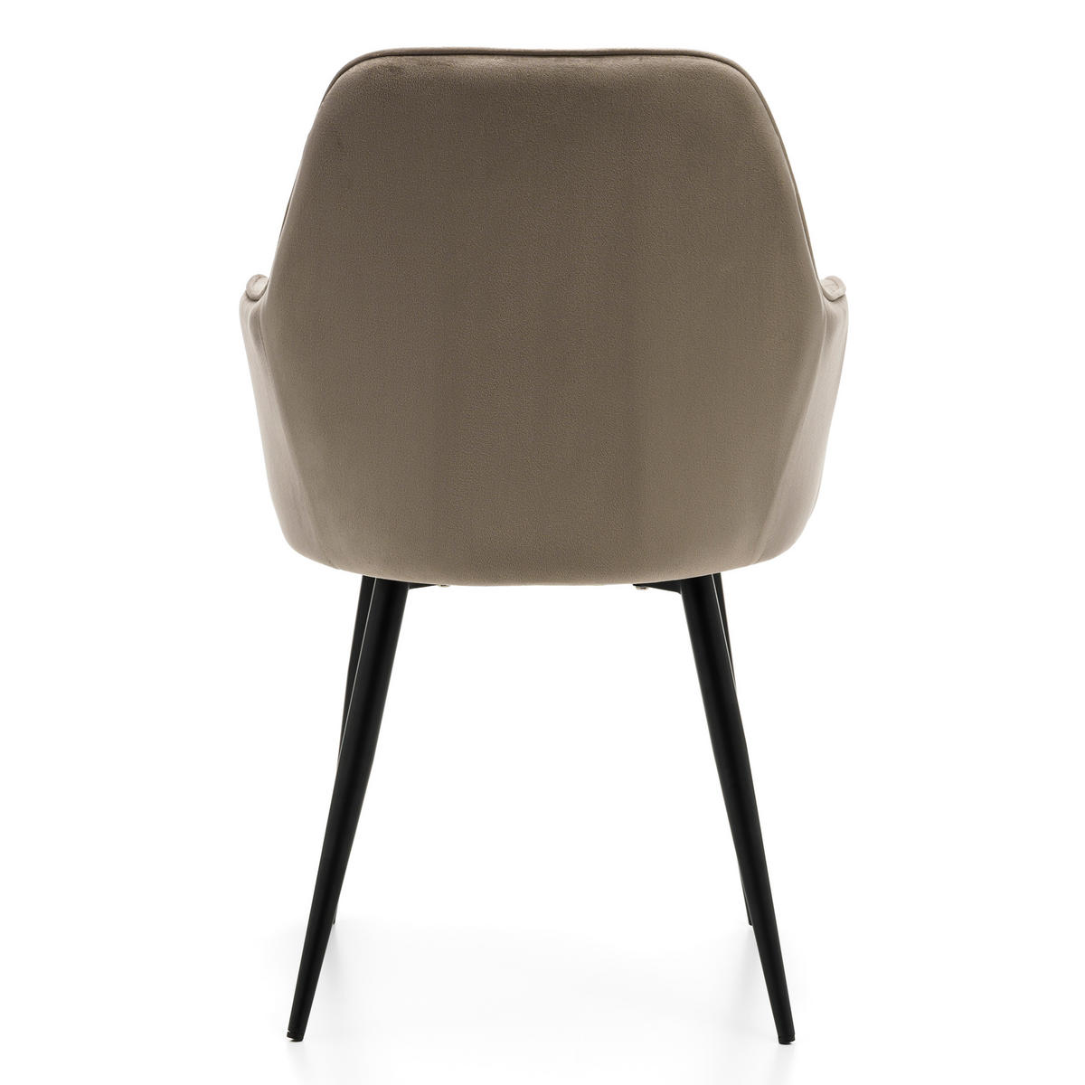 STUHL EMILIA gepolstert mit Steppung - dunkelbeige - Samt Velours - Beige/Schwarz, Textil/Metall (58/90/58cm) - NEW HOME