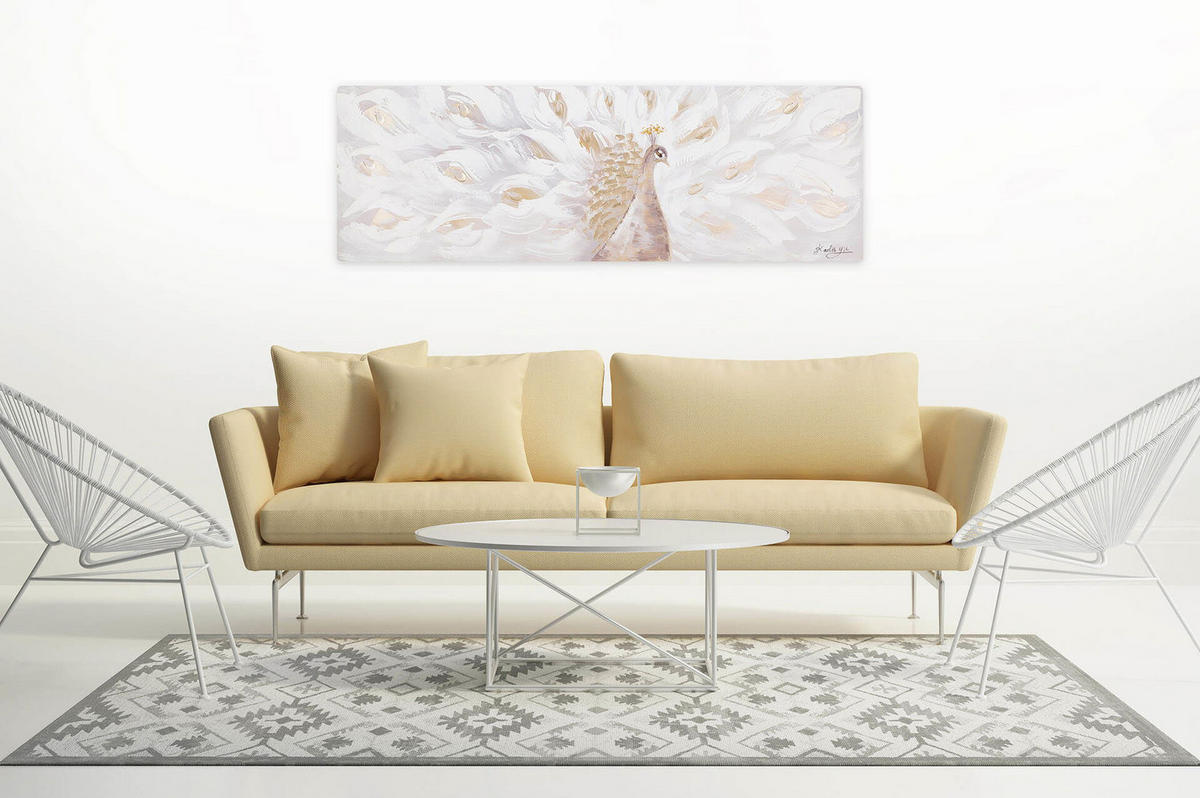 ACRYLBILD HANDGEMALT 150/50 cm - Beige, Holz/Textil (150/50cm) - KUNSTLOFT