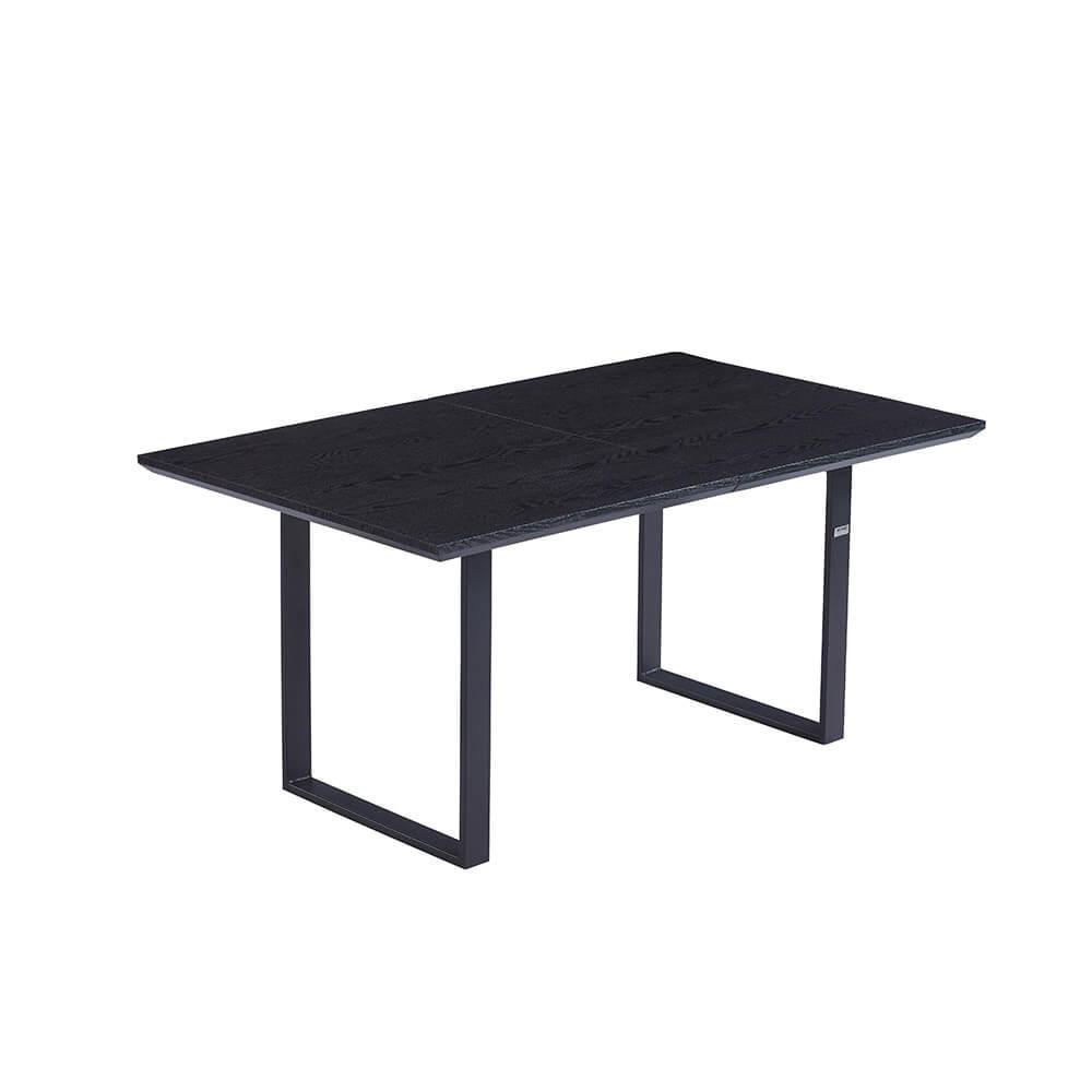 ESSTISCH Eckig Ausziehbar AVENCIA inkl. U-Fuß - 160-200 x 100 cm Dark Oak - Schwarz, Holz (160/100/4cm) - Home Deluxe