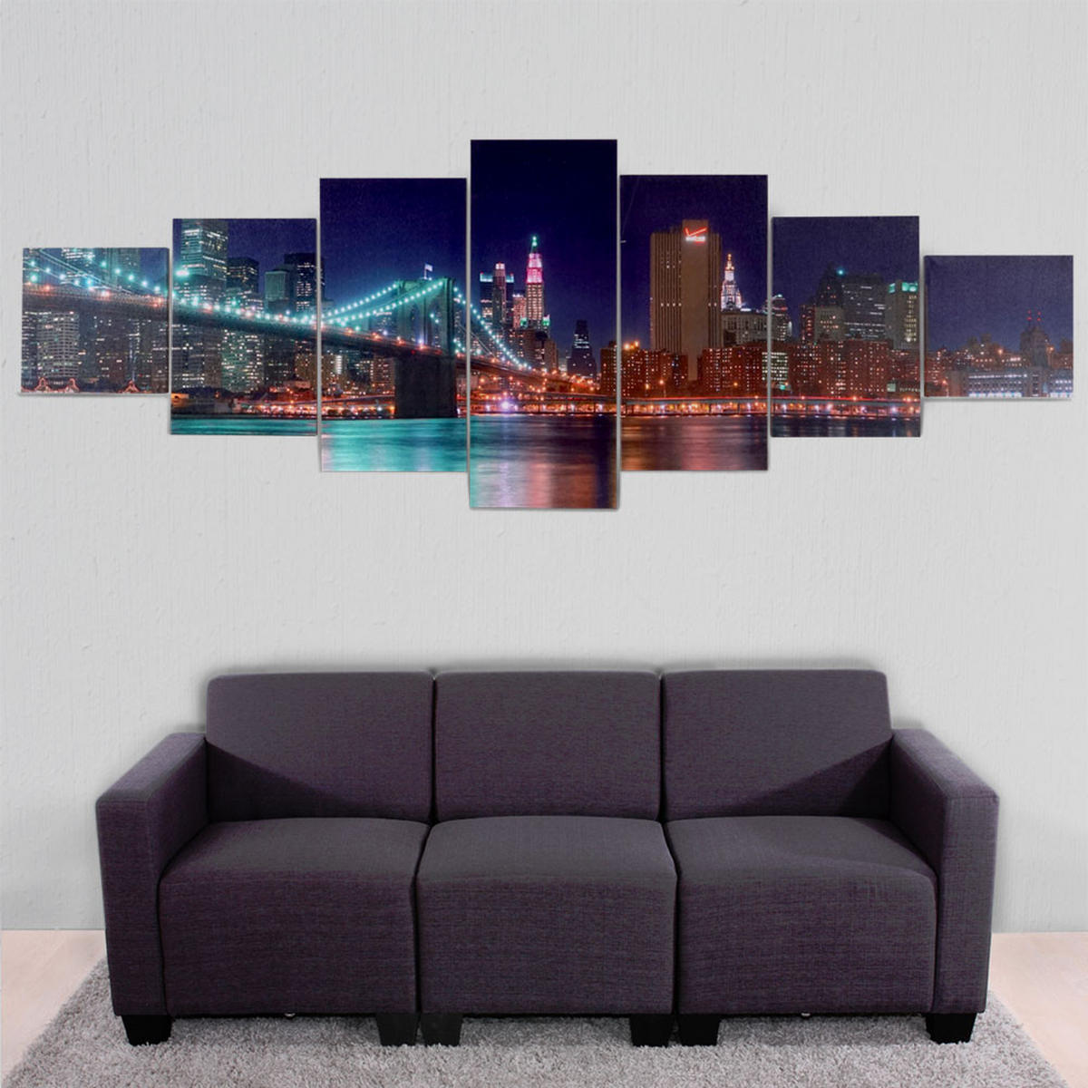 LEINWANDBILD XL NEW YORK 7-TLG. Multicolor - Multicolor, Holz (245/87cm) - MCW
