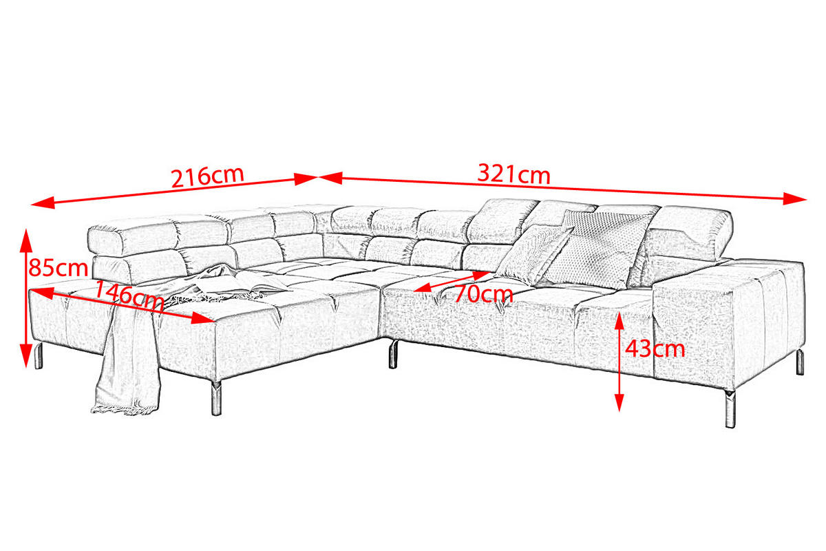 ECKSOFA MIT RELAXFUNKTION NELSON Violett Velvet - Violett/Silberfarben, Textil (321/116cm) - KAWOLA